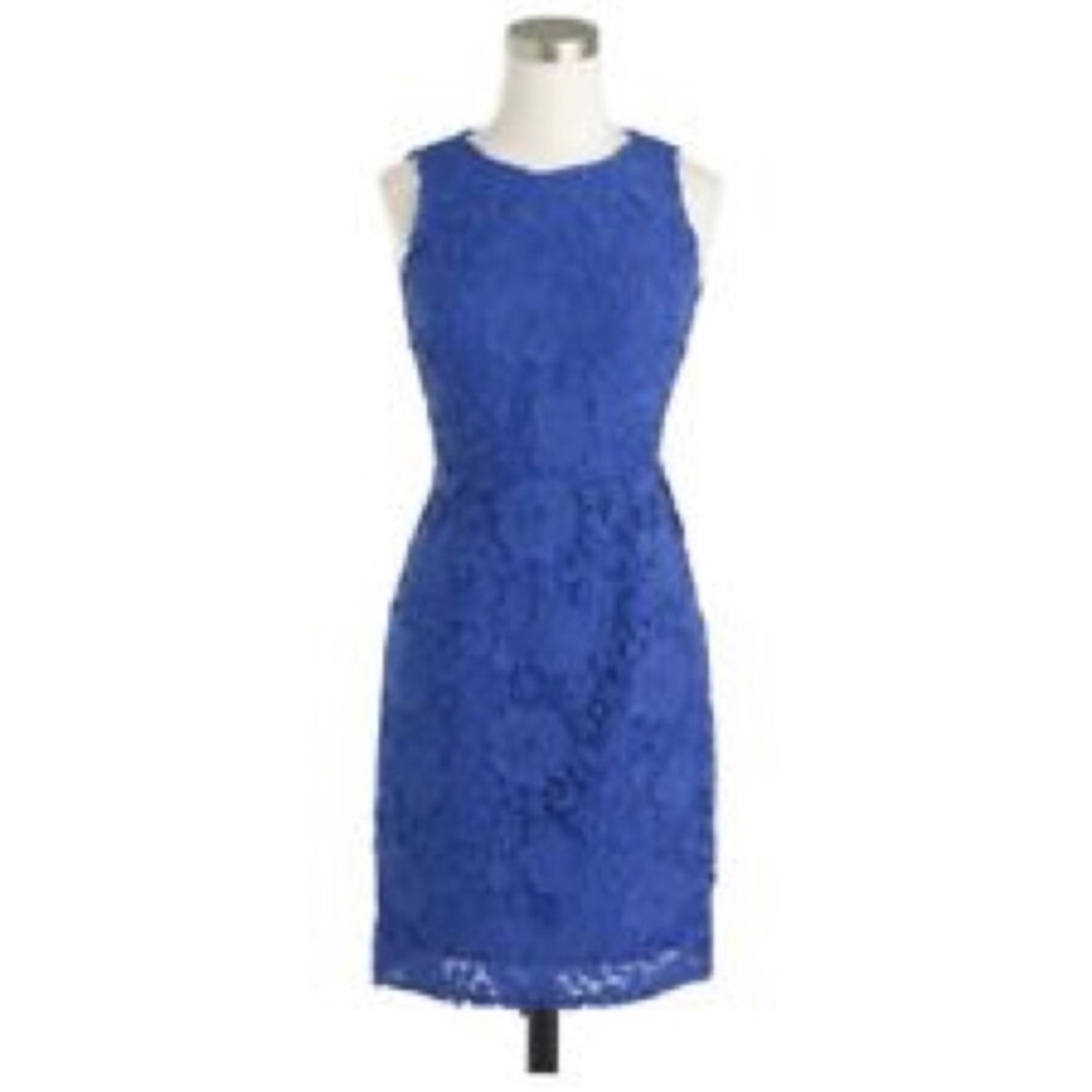 J. Crew Leavers Lace Royal Blue Dress